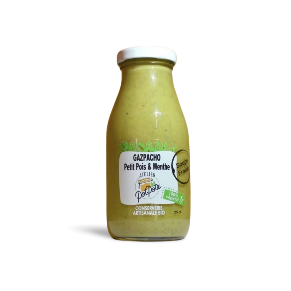Gazpacho petits pois et menthe 25cl Atelier PotPote gaspacho petits pois et menthe longue conservation Atelier PotPote 25cl